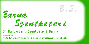 barna szentpeteri business card